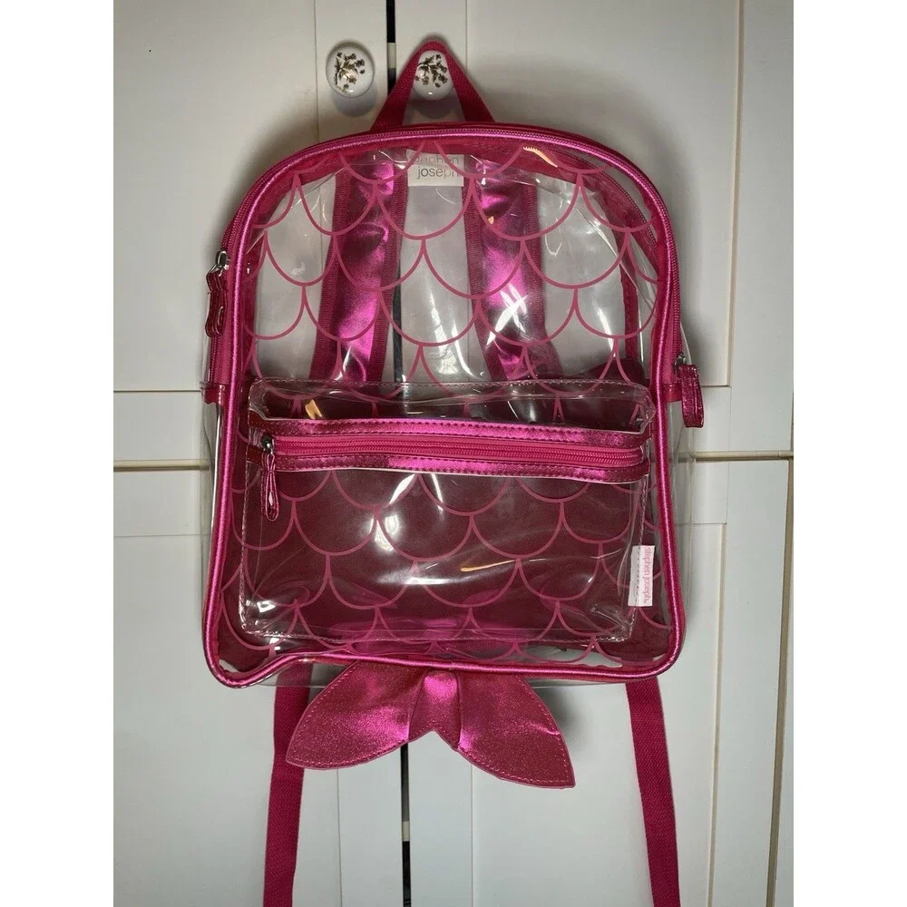 Stephen Joseph Clear Mermaid Backpack Girls School Book Bag Stadium Shinny NEW